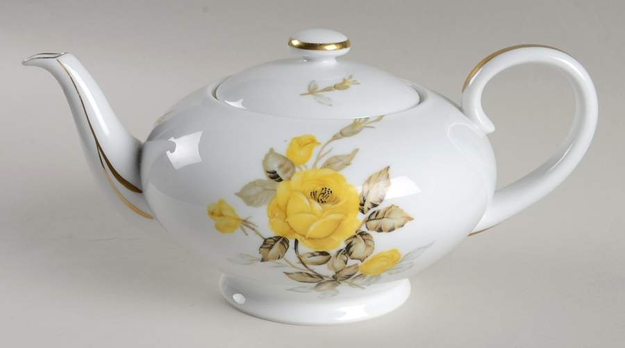 Cotillion Yellow Rose (Coupe) Teapot & Lid by Sango-1