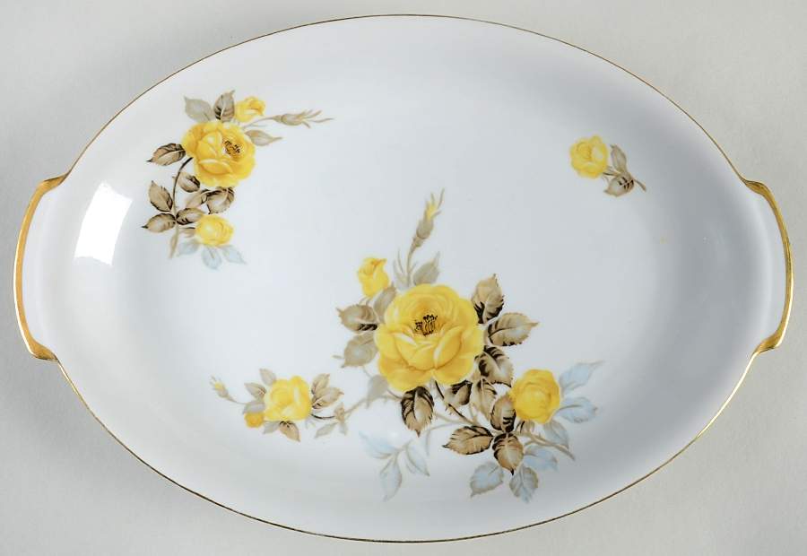 Cotillion Yellow Rose (Coupe) 15" Oval Serving Platter by Sango-1