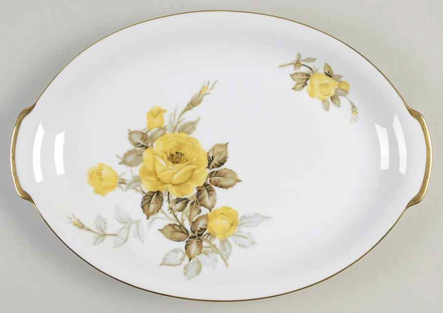 Cotillion Yellow Rose (Coupe) 14" Oval Serving Platter by Sango-1