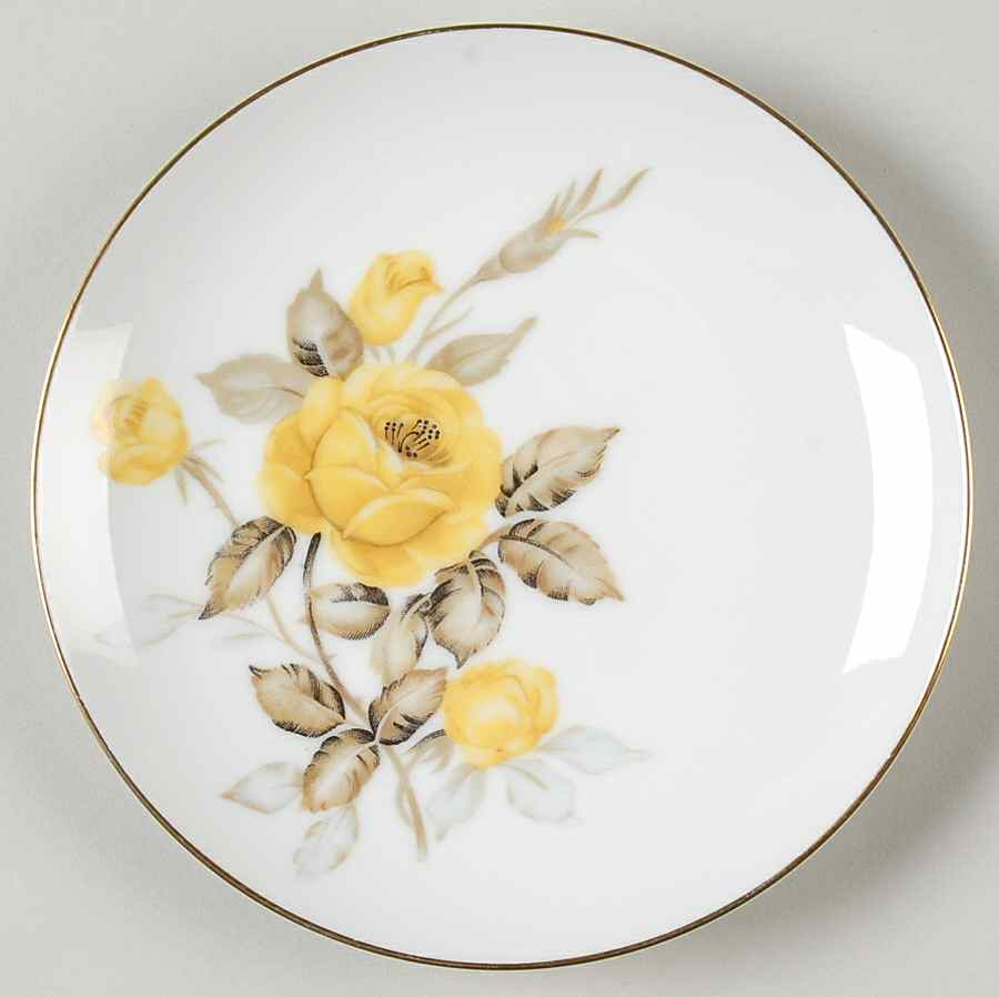 Cotillion Yellow Rose (Coupe) Bread & Butter Plate by Sango-1