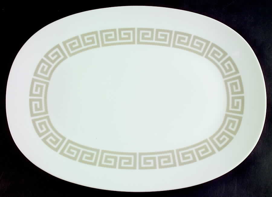 Crete 14" Oval Serving Platter by Sango-1