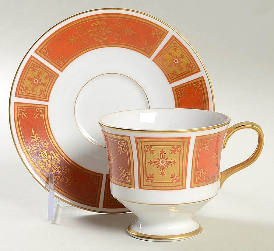 Cumberland Footed Cup & Saucer Set by Sango-1