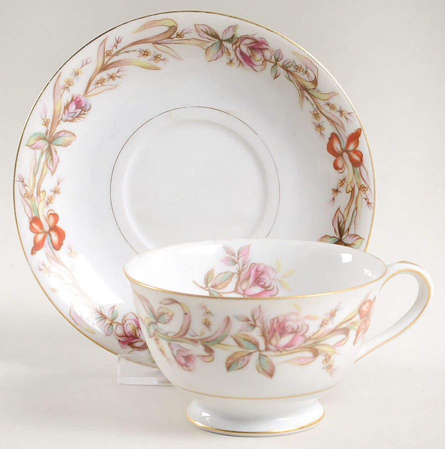 Cynthia Footed Cup & Saucer Set by Sango-1