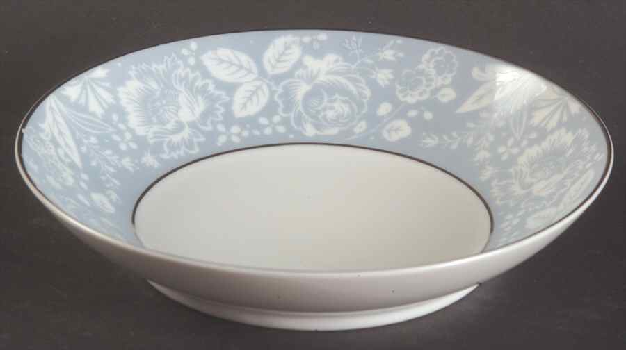 Damask Blue (Platinum Trim) Fruit/Dessert (Sauce) Bowl by Sango-1