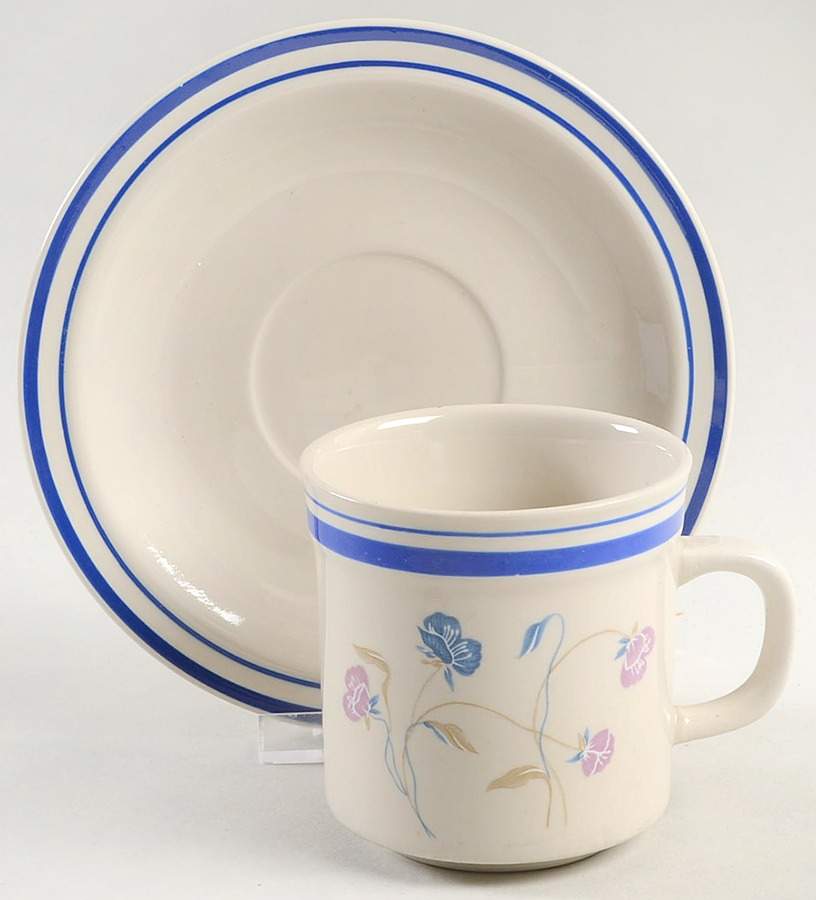 Dancing Flat Cup & Saucer Set by Sango-1