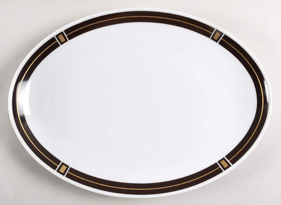 Davos 14" Oval Serving Platter by Sango-1