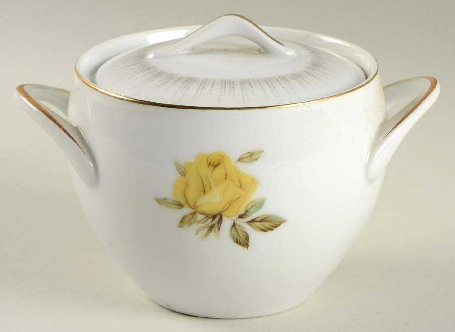 Dawn (Gold Trim) Sugar Bowl & Lid by Sango-1