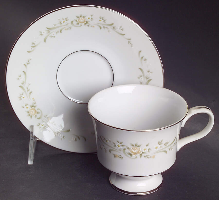 Debutante Footed Cup & Saucer Set by Sango-1