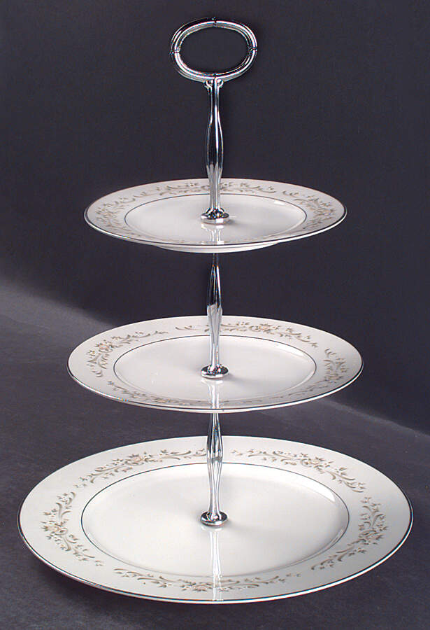 Debutante 13 7/8"-14 1/4" 3-Tiered Serving Tray(DP,SP,BB) HC by Sango-1