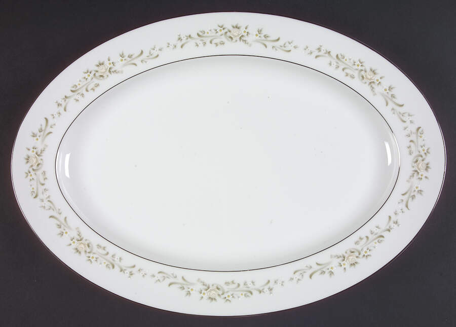 Debutante 16" Oval Serving Platter by Sango-1
