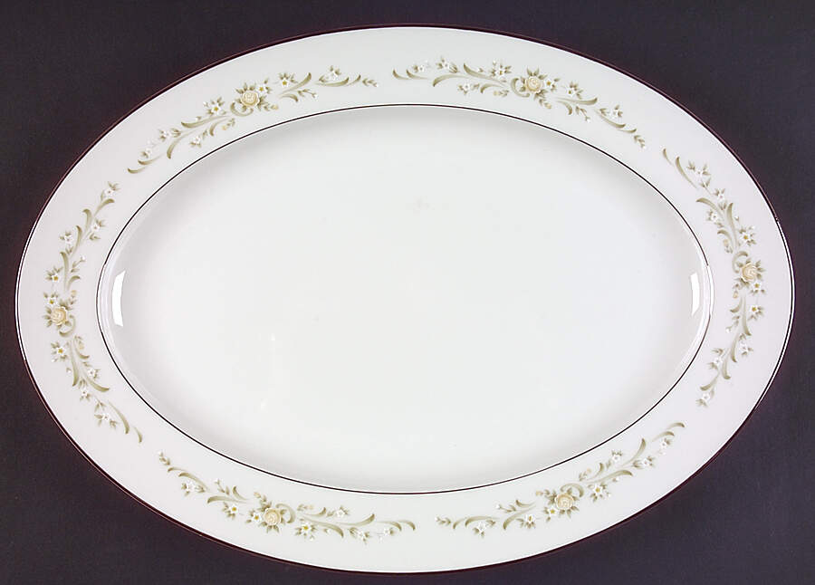 Debutante 14" Oval Serving Platter by Sango-1
