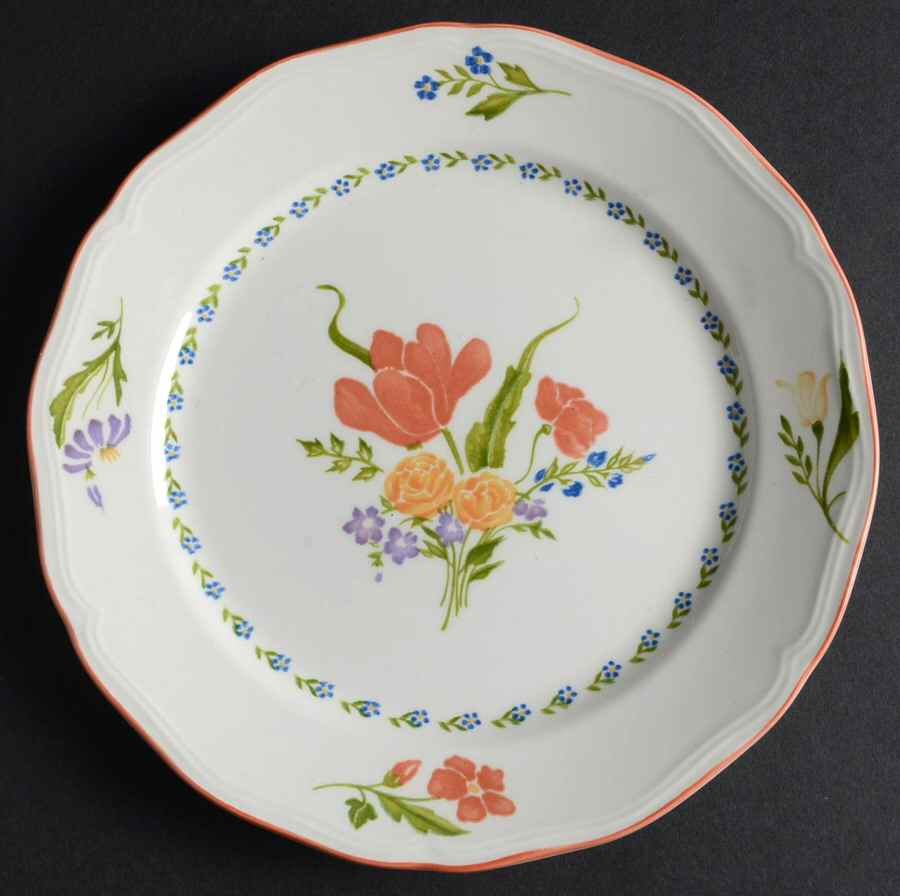 Dijon (Inner Blue Floral Ring) Salad Plate by Sango-1