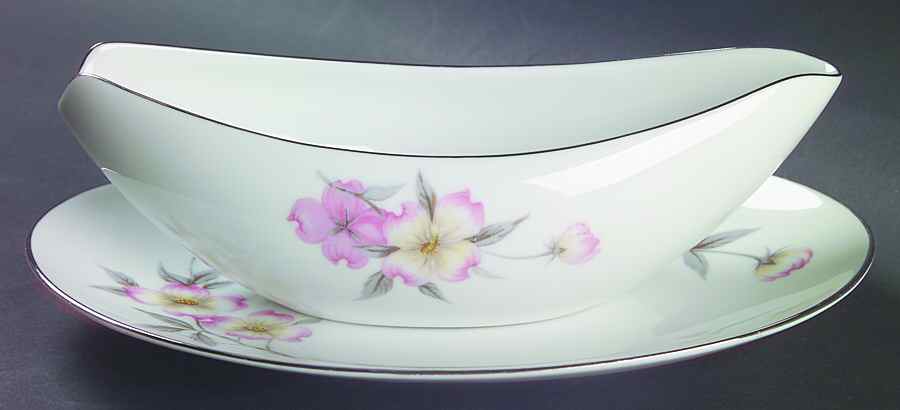 Dogwood Gravy Boat & Underplate/Relish by Sango-1