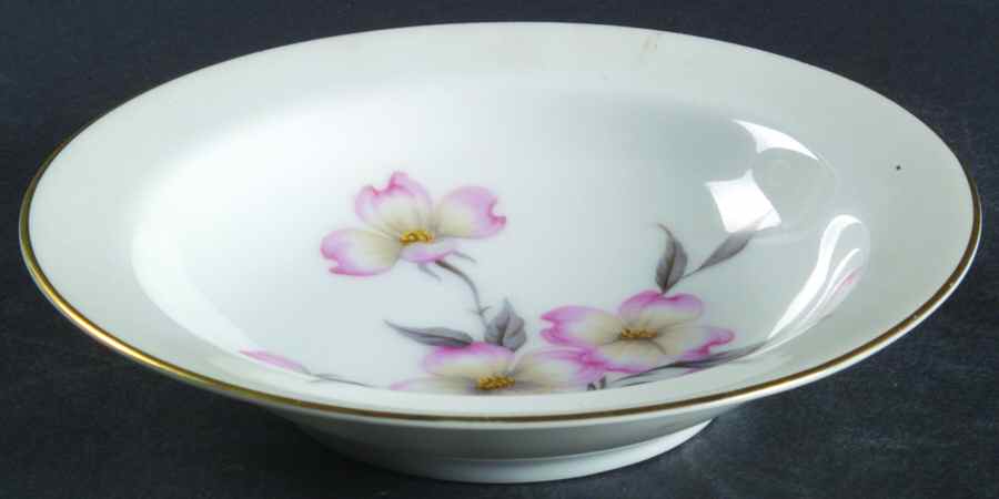 Dogwood Rim Fruit/Dessert (Sauce) Bowl by Sango-1