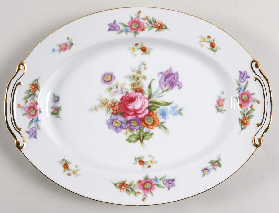 Dresdenia(Japan) 12" Oval Serving Platter by Sango-1