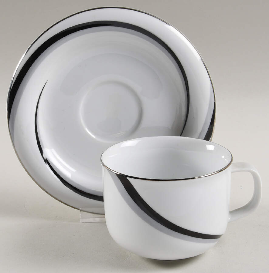 Electra Flat Cup & Saucer Set by Sango-1
