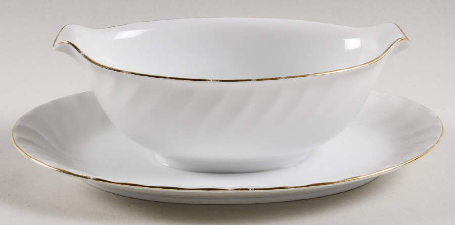Elizabeth Gravy Boat with Attached Underplate by Sango-1