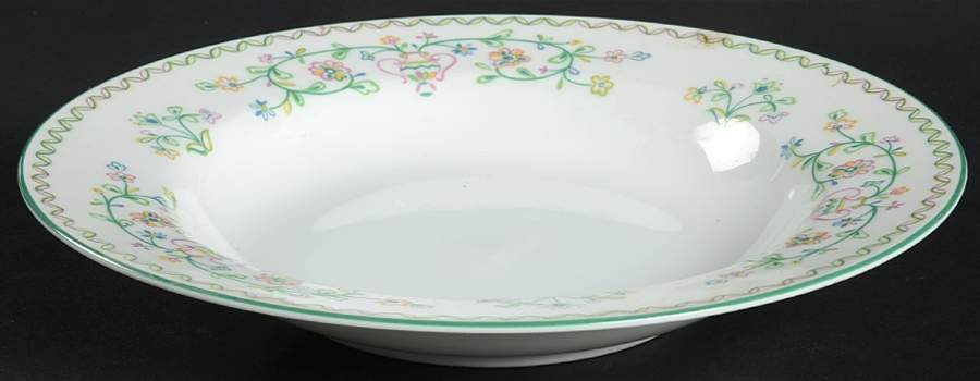 Embroidery Rim Soup Bowl by Sango-1
