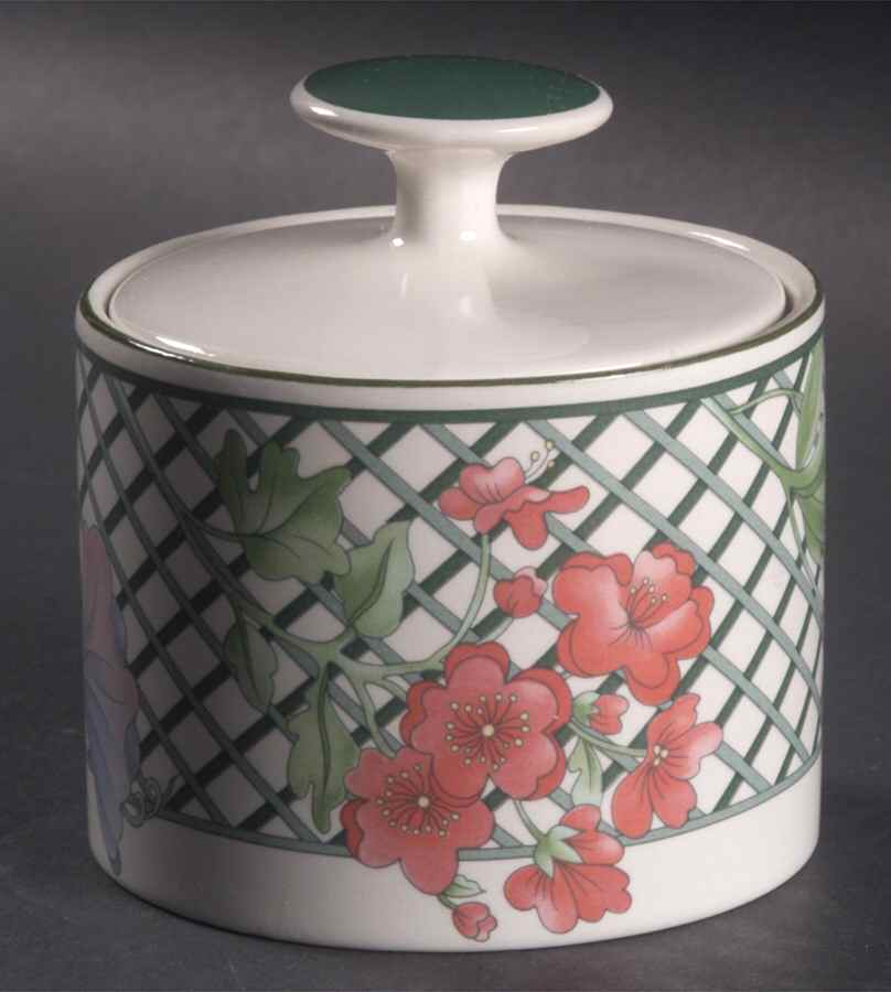 Emerald Garden Sugar Bowl & Lid by Sango-1