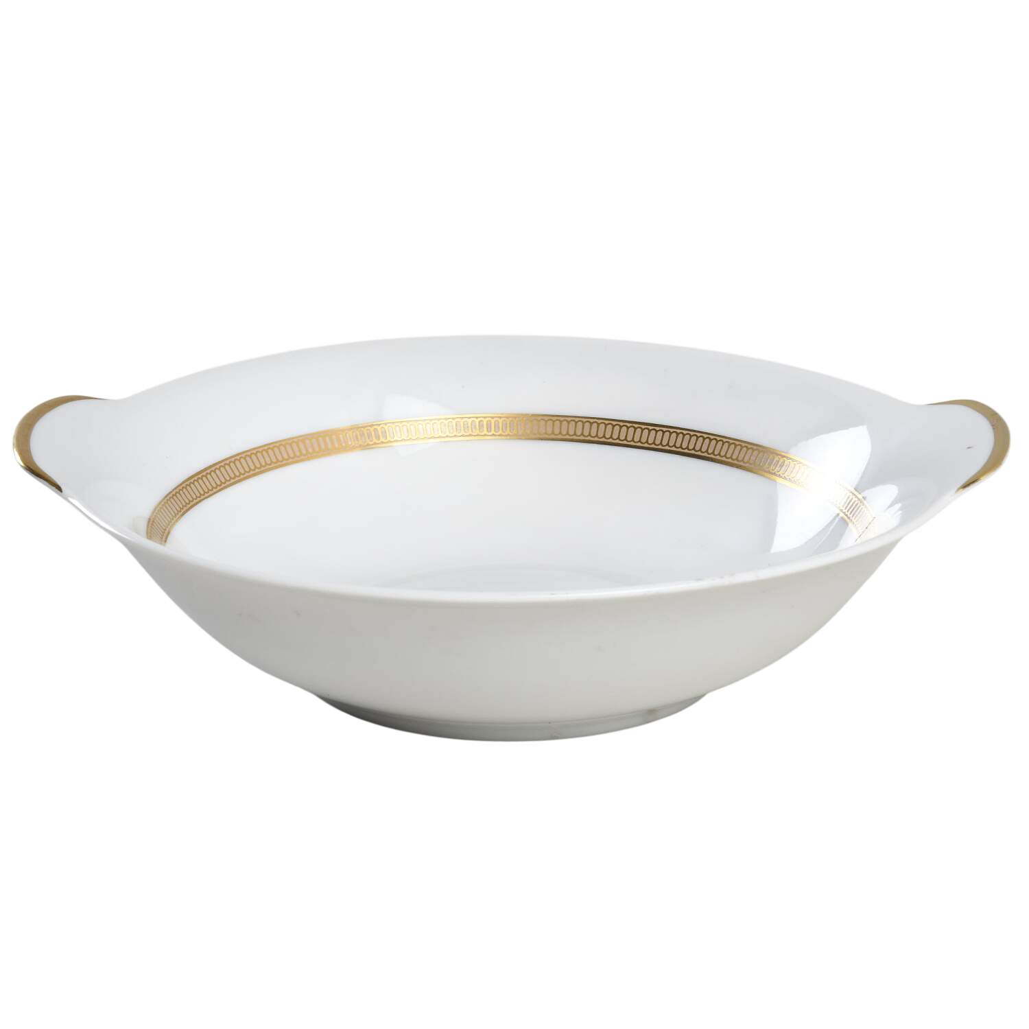 Empress (White with Gold Design) 8" Round Vegetable Bowl by Sango-1