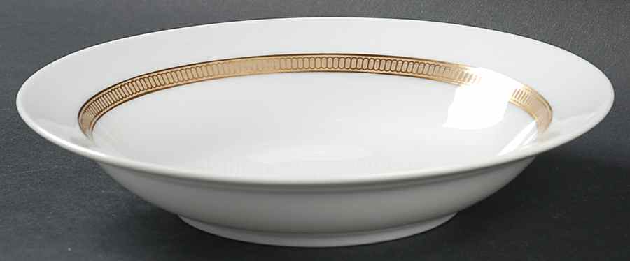Empress (White with Gold Design) Rim Soup Bowl by Sango-1