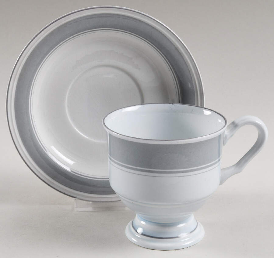 Enchantment Gray Footed Cup & Saucer Set by Sango-1