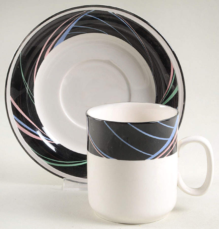 Escapade Flat Cup & Saucer Set by Sango-1