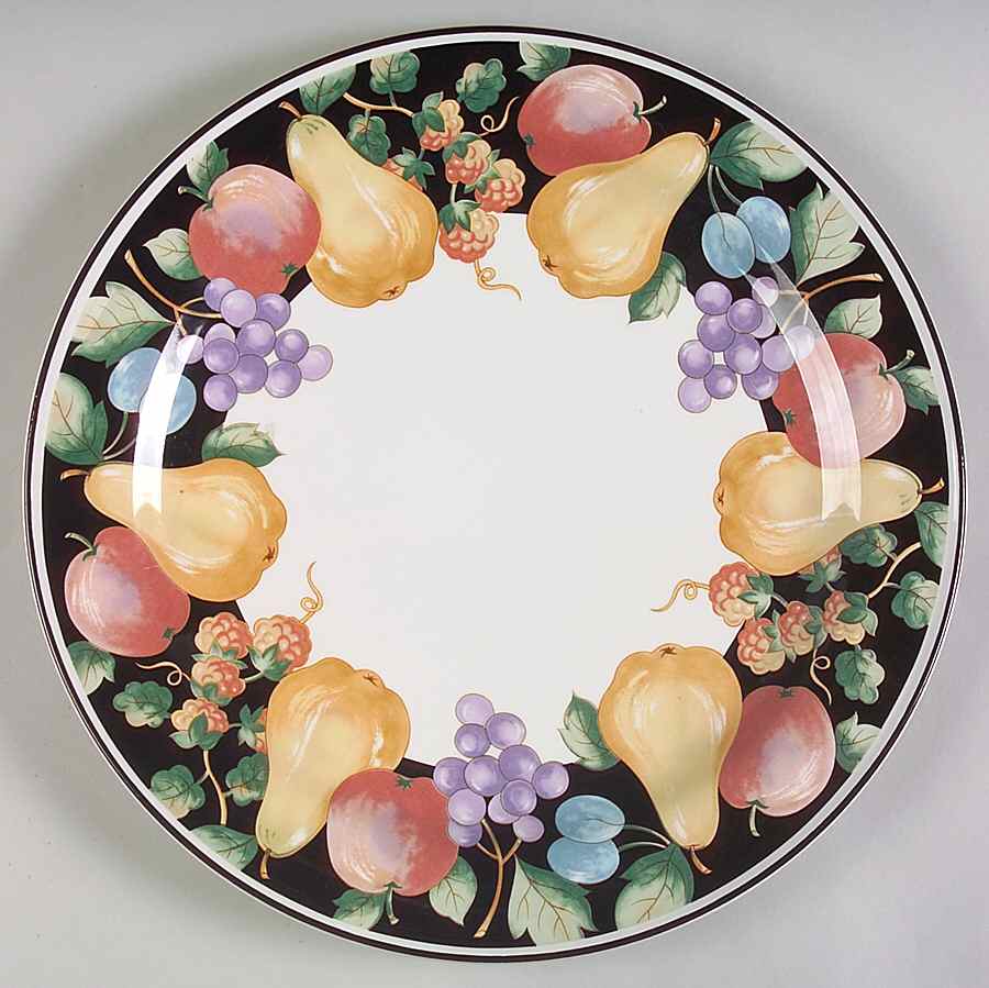 Fanciful Fruit 12" Chop Plate (Round Platter) by Sango-1