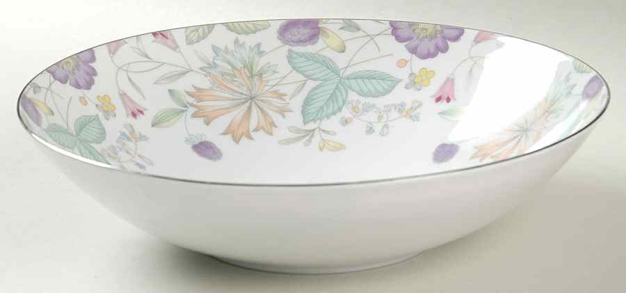 Fantasia (Platinum Trim) 9" Round Vegetable Bowl by Sango-1