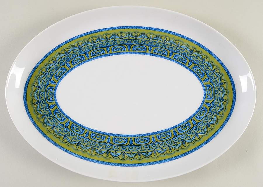 Filigree 14" Oval Serving Platter by Sango-1