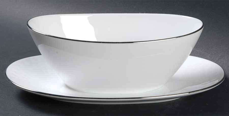 Finesse Gravy Boat with Attached Underplate by Sango-1