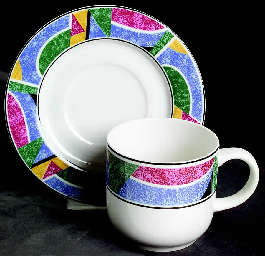 Flair (Made in Indonesia) Flat Cup & Saucer Set by Sango-1