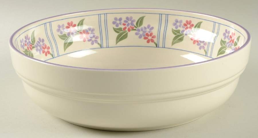 Flower Border 9" Round Vegetable Bowl by Sango-1