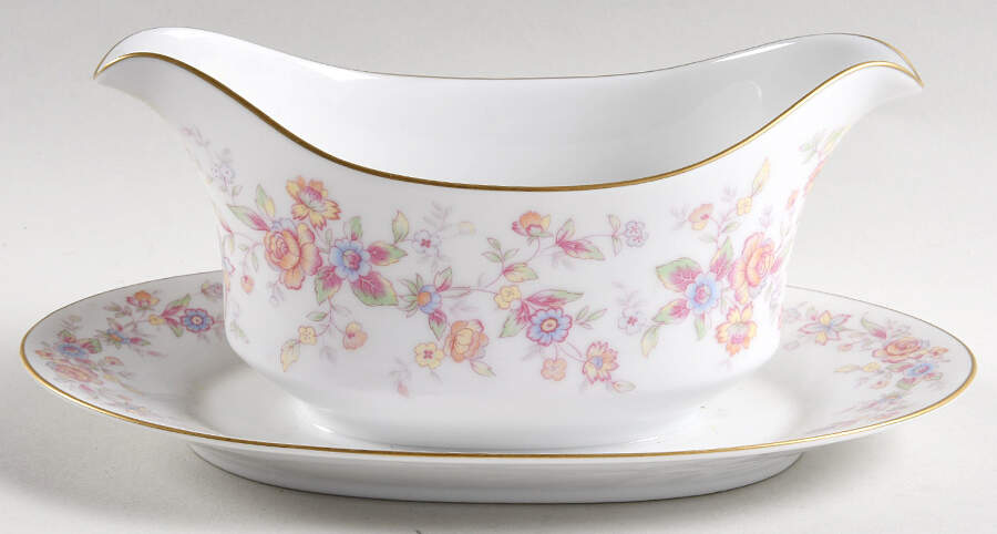Fleurette Gravy Boat with Attached Underplate by Sango-1
