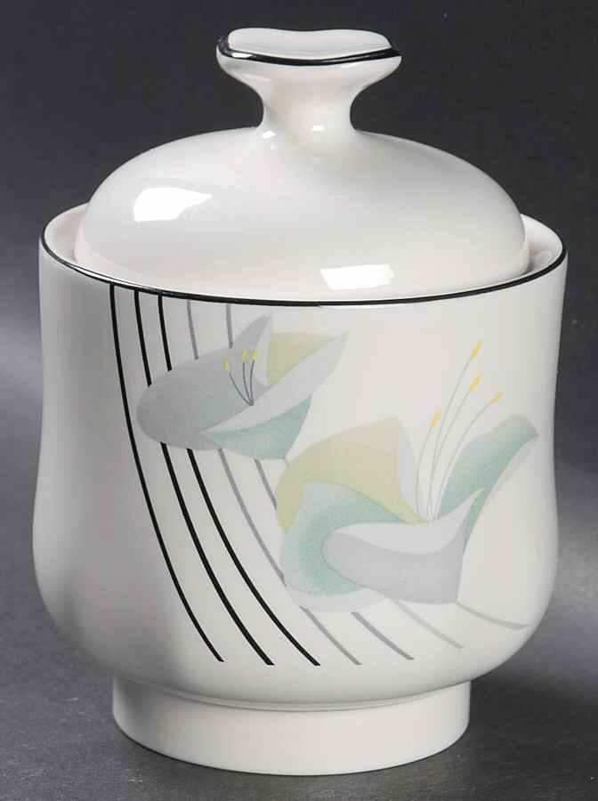 Fleur Nouvelle Sugar Bowl & Lid by Sango-1
