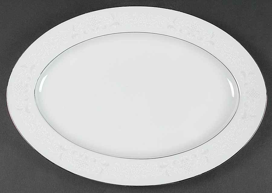 Florence 14" Oval Serving Platter by Sango-1