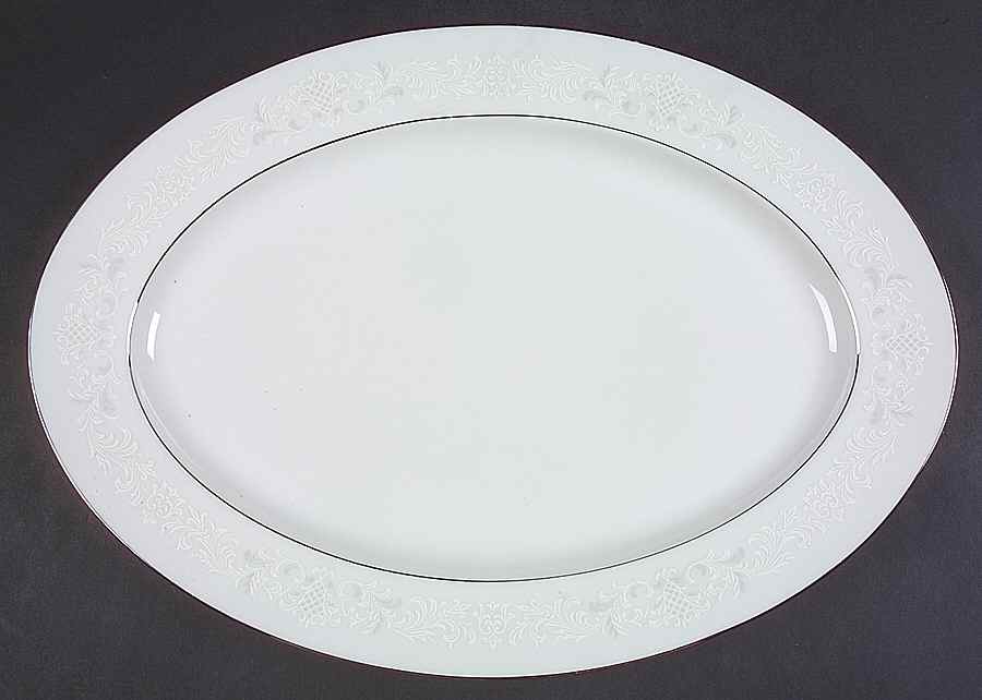 Florence 16" Oval Serving Platter by Sango-1