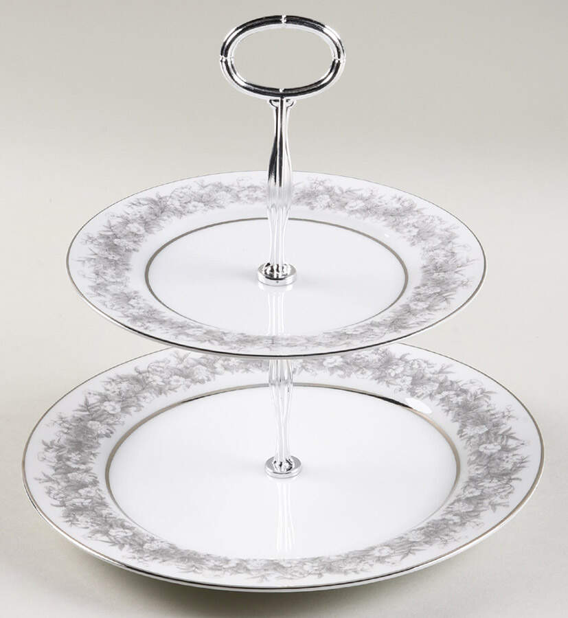 Florentine 6 5/8"-10"  2 Tiered Serving Tray (Dp, Sp) HC by Sango-1
