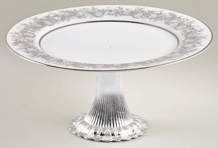 Florentine Cake Stand with 4"-5" Metal Pedestal  Hc by Sango-1