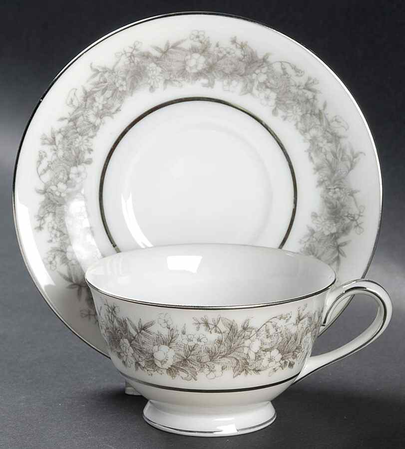 Florentine Footed Cup & Saucer Set by Sango-1