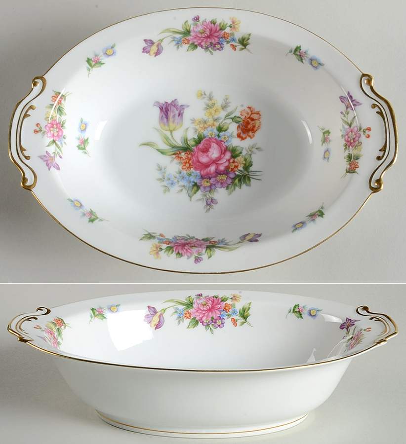 Floradel 10" Oval Vegetable Bowl by Sango-1