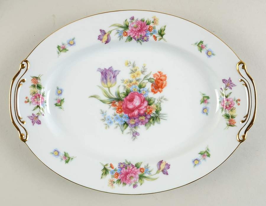 Floradel 12" Oval Serving Platter by Sango-1