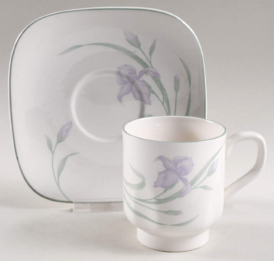 Florabunda Flat Cup & Saucer Set by Sango-1