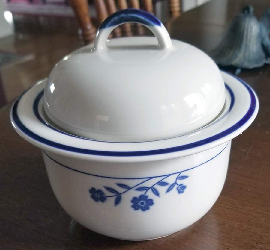 Forever Blue Sugar Bowl & Lid by Sango-1