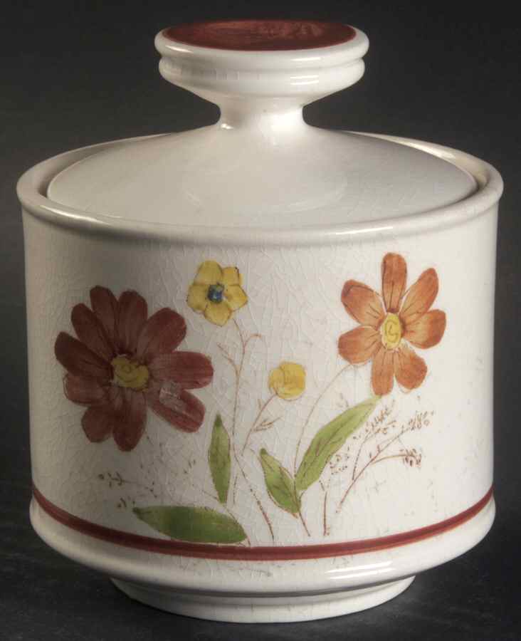Forest Flower Sugar Bowl & Lid by Sango-1