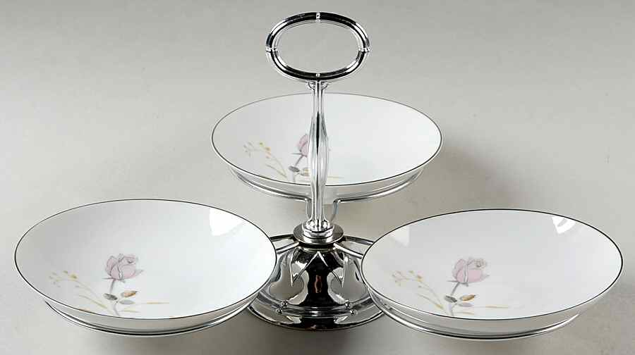 Francine 7" x 12" 3-Part Relish & Metal Stand (FR) HC by Sango-1