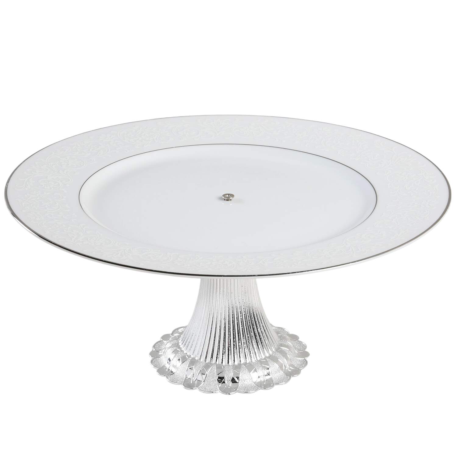 Fresco Cake Stand with 4"-5" Metal Pedestal  Hc by Sango-1