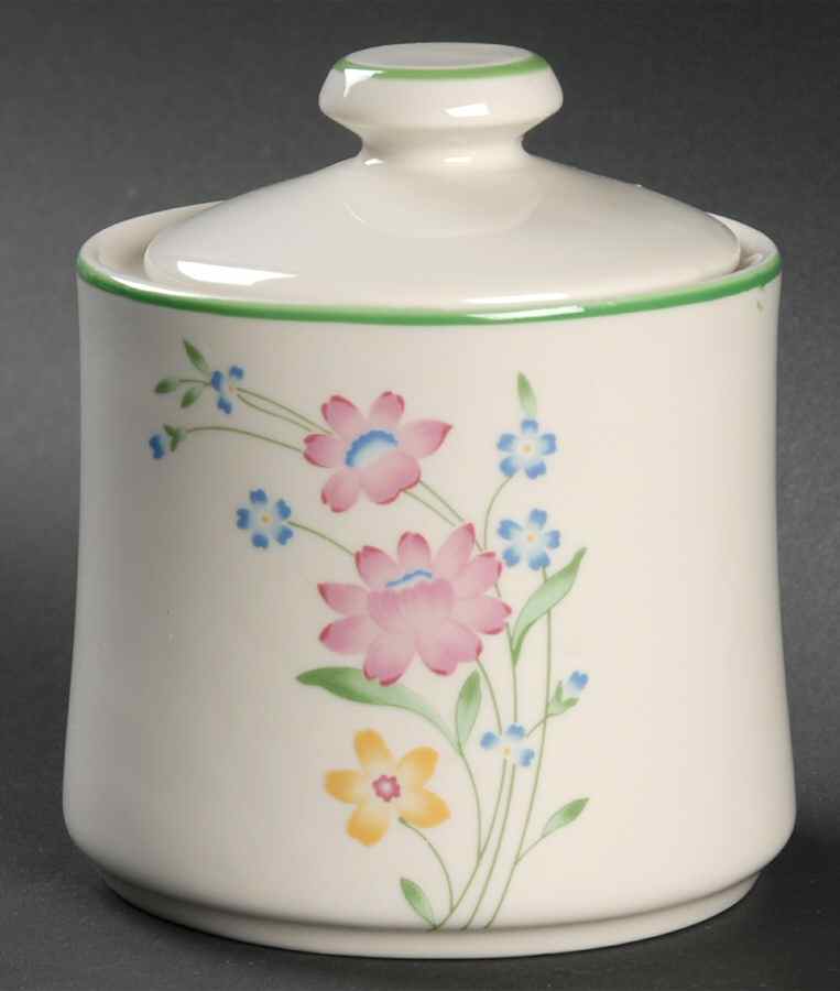 Fresh Flowers Sugar Bowl & Lid by Sango-1
