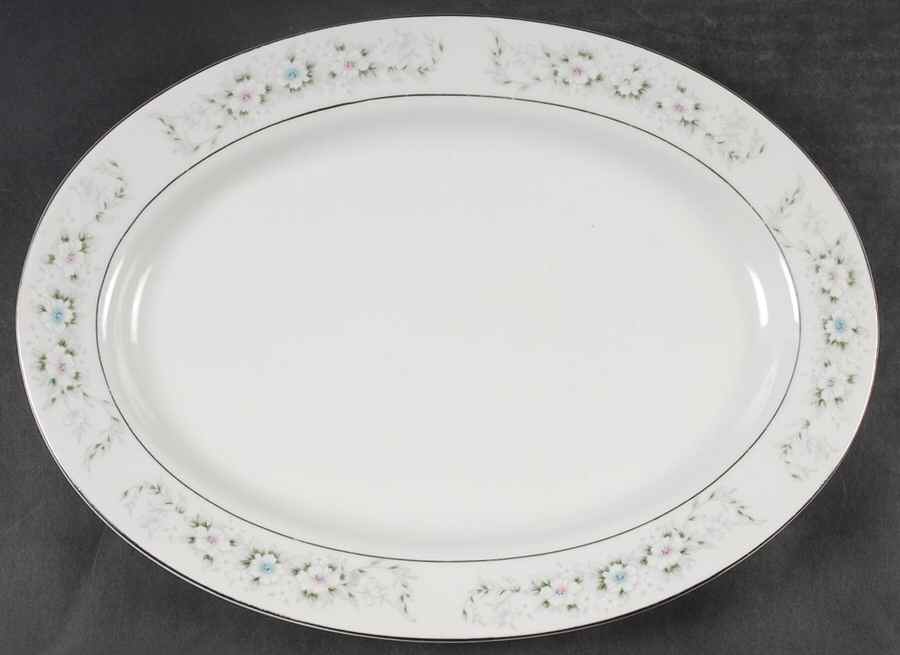 Garden Flower 12" Oval Serving Platter by Sango-1