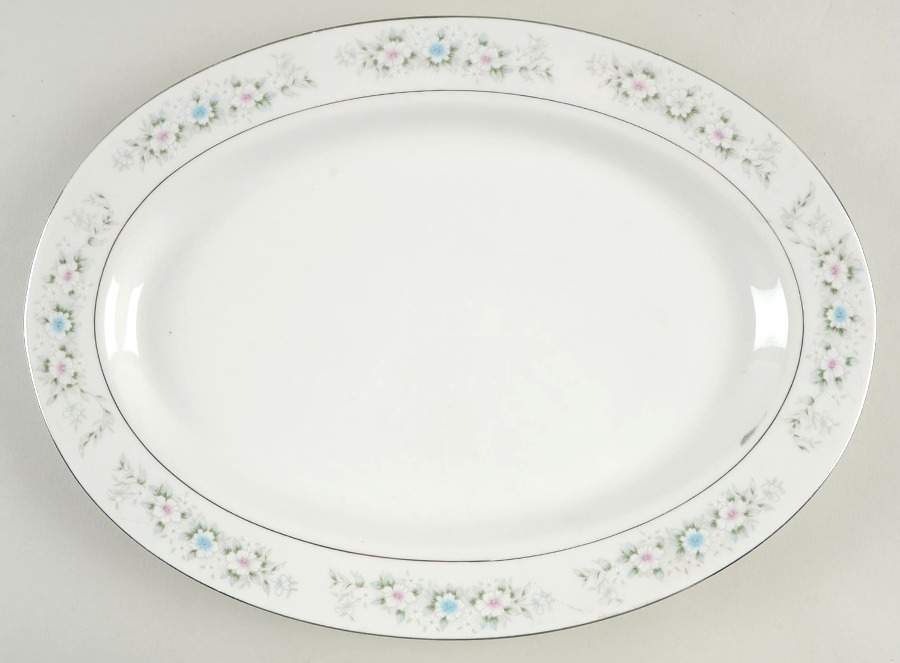 Garden Flower 14" Oval Serving Platter by Sango-1